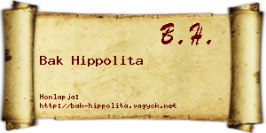 Bak Hippolita névjegykártya